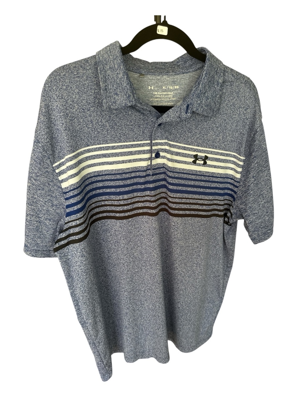 Under Armour Heather Blue Striped Performance Polo